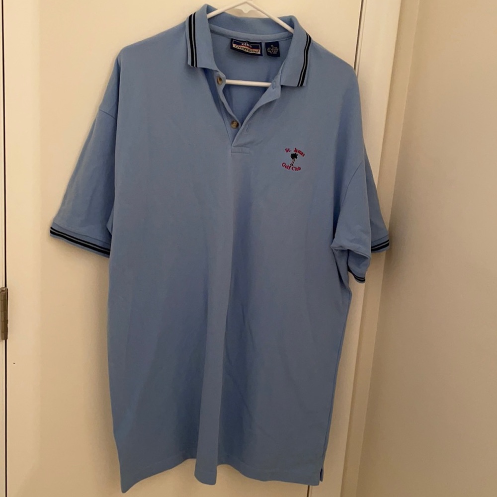 3 for $10!   Men’s Golf Shirt, blue w/navy, XL, cotton/poly